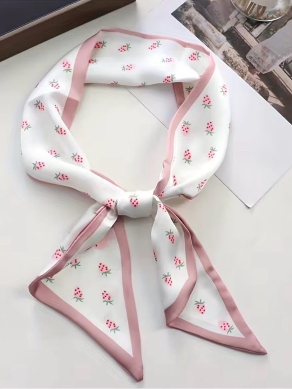 Set of 4 Fruit Twilly Scarf Bundle Cottagecore Strawberry Orange Twillies NWT - Picture 6 of 7